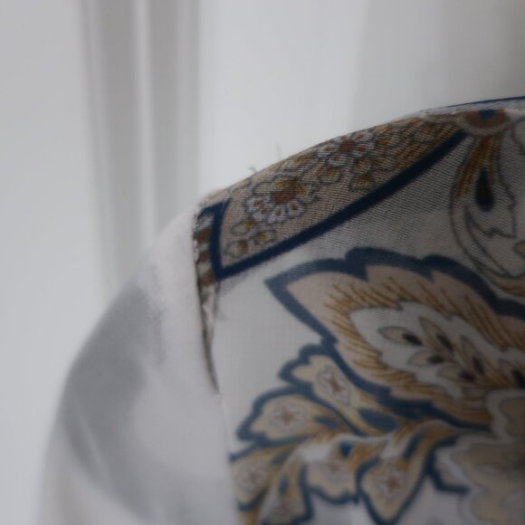 White Blue Floral Maxi Dress EUC S - Picture 3 of 7